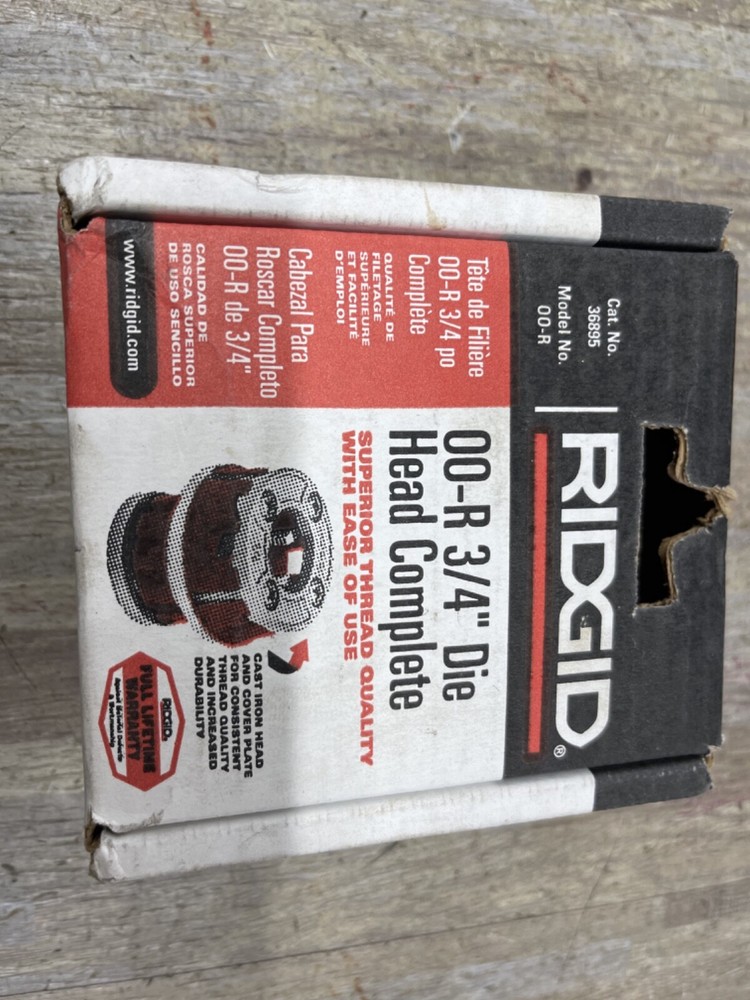 RIDGID 3/4&Prime; NPT 00-R Die Head 36895 SEALED NEW