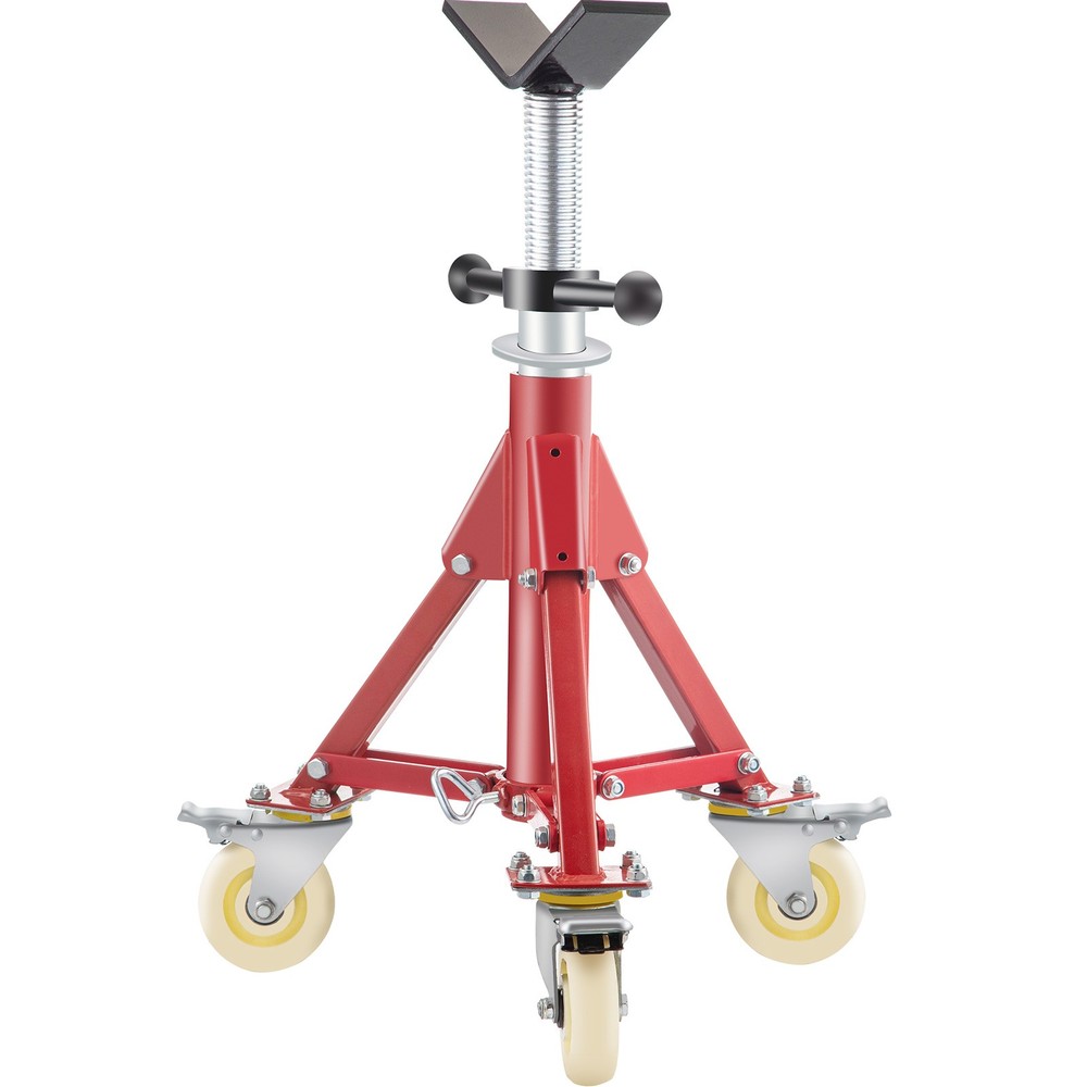 VEVOR Pipe Stand Fold-a-Jack V-Head 20-37 inch Height 12&Prime; Pipe 882 lb w/Casters