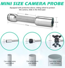 80M WIFI Sewer Pipe Inspection Video Camera with Meter Counter 10&Prime; Touch Screen