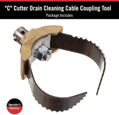 Model T-232 H-D 3&Prime; &ldquo;C&rdquo; Cutter Cable Coupling Drain Cleaning Tool