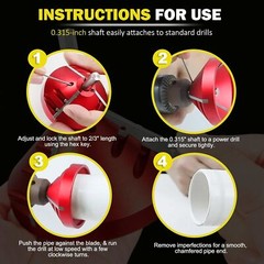 2 in 1 Inner-Outer PVC Deburring Tool, PVC Chamfer Tool, for OD 0.75&Prime; to 3.5&Prime;