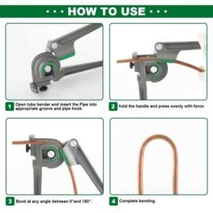 3 in 1 ladder type tube bender 1/4&Prime; 3/8&Prime; 1/2&Prime; O.D, HVAC/R ST-612-A