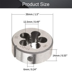 2 PCS 1/213 Round Die Machine Right Hand Threading Die Alloy Tool Steel Set