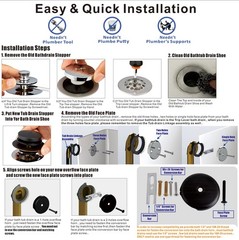 Bronze Universal Tub Drain Tip Toe Conversion Kit Oil Rubbed