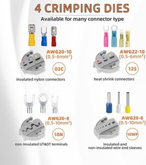 5PCS Ratchet Wire Crimping Tool Kit with Quick-Change Jaws for Heat Shrink, Insu