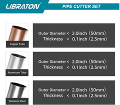 Pipe Cutter, Tubing Cutter 3/16&Prime; to 2&Prime; Outer Diameter, Copper Pipe Cutter, Tube
