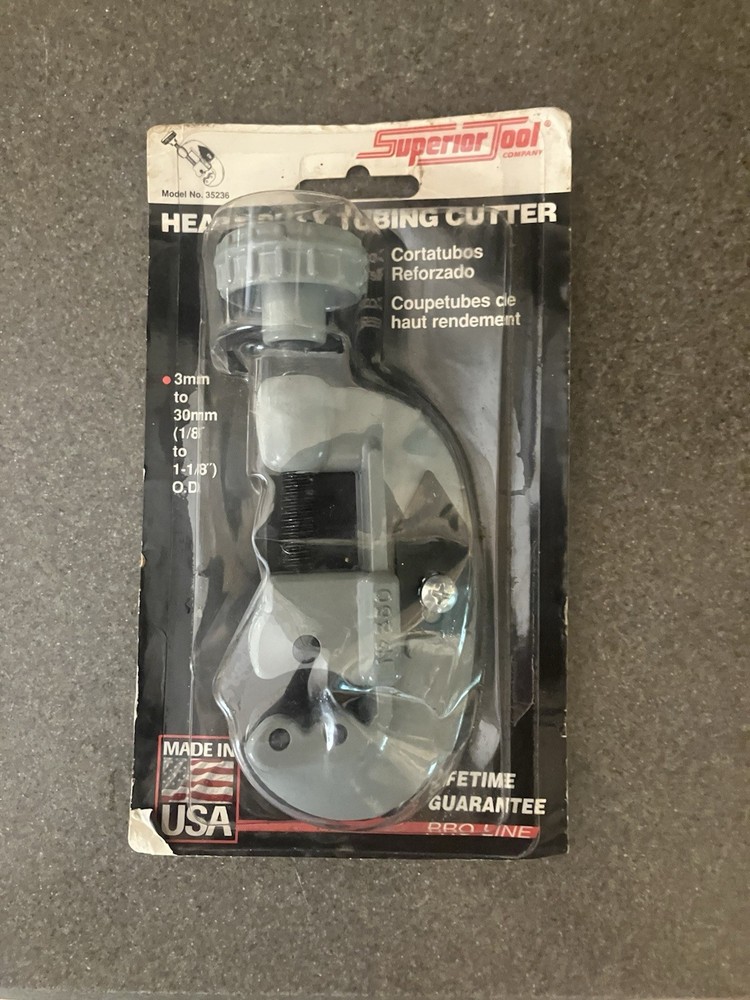 Superior Tool Heavy Duty Tubing Cutter 1/8&Prime; to 1-1/8&Prime; 3mm-30mm NEW In Package
