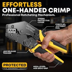 Crimping Tool Kit, 21-Type Open Spade & Quick-Disconnect Connector Set (2.8/3.9/