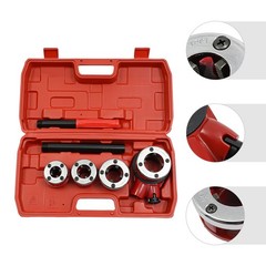 Portable Pipe Threader Set with Case 4 Hinge Plate Heads Pipe Threading Tool Set