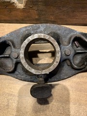 Antique Mark MFG Co Pipe Threader Kit-Original Wood Case-Chicago-Cast Iron Tool