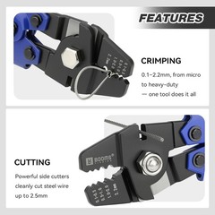 Fishing Crimping Tool Kit: 10.6in Pliers with 140 Double Barrel Sleeves Included