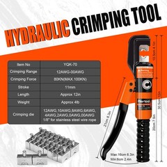 10 Ton Hydraulic Battery Cable Crimper with Spring-Loaded Handle & &hellip; Fast Ship