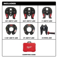Milwaukee 49-16-2691SA 1/2&Prime; &ndash; 2&Prime; IPS-ASP Press Jaw & Ring Kit for M18 Press Tool