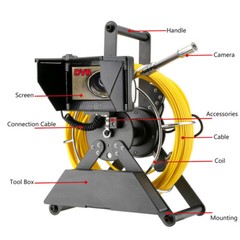 4.3&Prime; Pipe Inspection Camera w/ Meter Counter 16GB DVR 20M Sewer Camera Endoscope