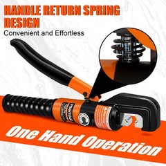 Pliertool 10 Ton Hydraulic Battery Cable Crimper Kit AWG 12-2/0 w/ Cutter