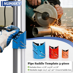 Metal Pipe Cutting Guide Kit Saddle Template 22.5 45 90 Magnetic Liner AntiShift