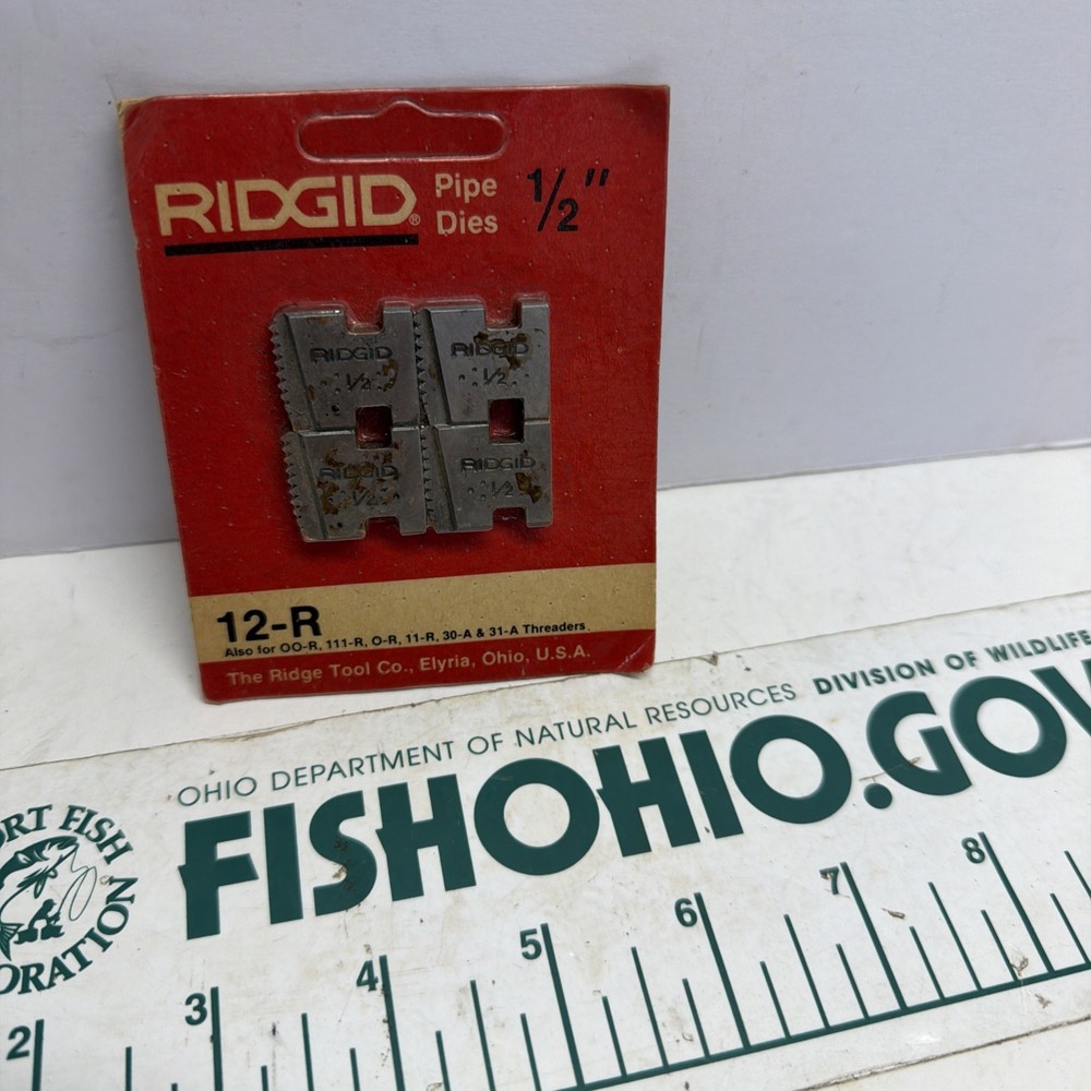 RIDGID 1/2&Prime; 12-R PIPE DIES FOR OO-R, 111-R, O-R, 11-R, 30-31-A THREADERS