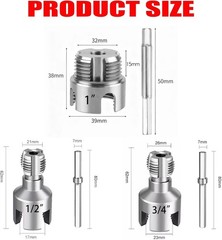 3-Piece PVC Pipe Threader Kit &ndash; 1/2&Prime; 3/4&Prime; 1&Prime; NPT Internal & External Tools