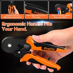 Ferrule Crimping Tool Kit, Hexagonal Ferrule Crimper AWG23-10/0.25-6mm&sup2; with 19