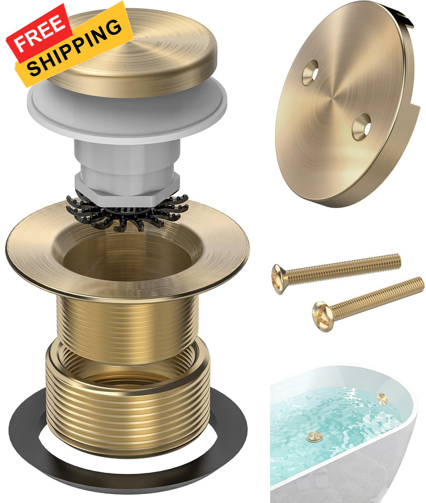 Sogmeter Brushed Gold Tub Drain Kit with Hair Catcher, Premium