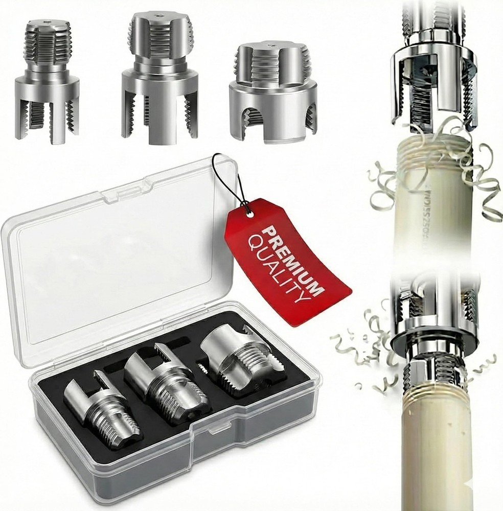 Premium 3 Packs PVC Pipe Threader 1/2 3/4 And 1 For + 3/4, 1311