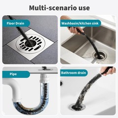 2 Pack Black Drain Cleaning Brush 23.6 Inch Long Pipe Cleaner
