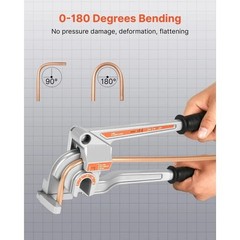 3 in 1 Lever Pipe Tube Bender for 1/4&Prime;, 3/8&Prime;, 1/2&Prime; O.D. 0-180&deg; Bending