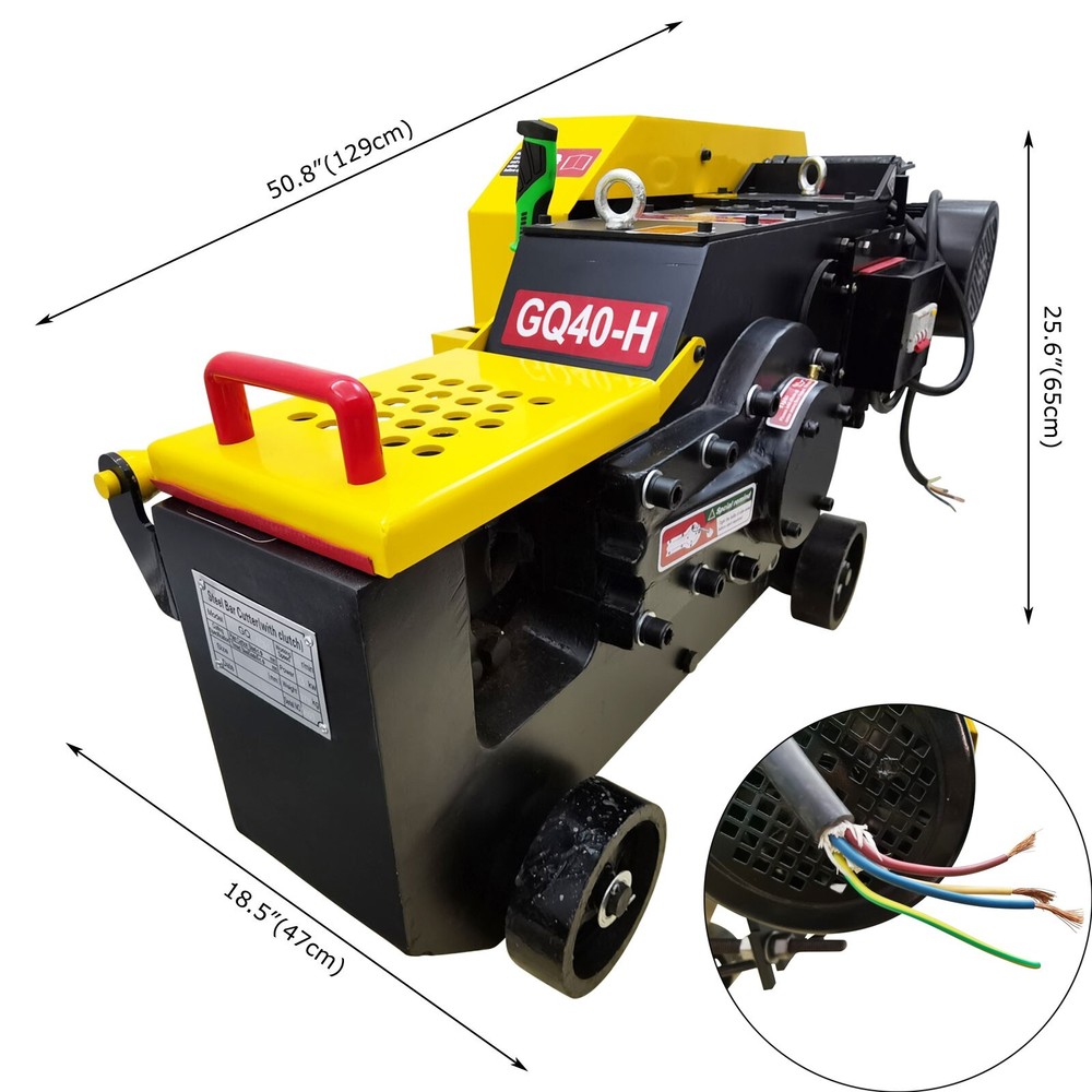 220V 3PH GQ40-H Steel Bar Cutting Machine with Clutch Electric Rebar Cutter