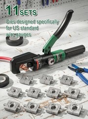 Hydraulic Cable Crimping Tool, Battery Cable Terminal Crimper 12 AWG&ndash;4/0 A