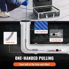 Sewer Camera with 512Hz Locator, 131ft/40m, 7in 480p DVR