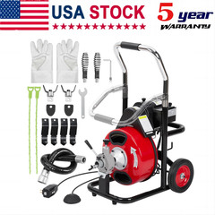 🚩75Ft x 1/2 Inch Drain Cleaner Machine Electric Drain Auger Cleaner Sewer Snake