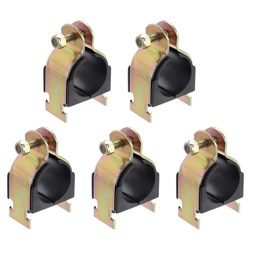5 Pcs Rubber Cushion Strut Clamps, 1-5/8&Prime; OD Carbon Steel Pipe Strut Clamp