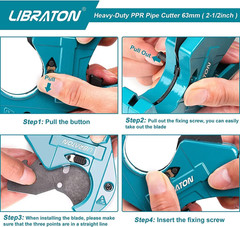 Libraton PVC Pipe Cutter, Up to 2-1/2&Prime;, Ratchet Pipe Cutter Heavy-Duty, Pex