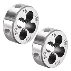 3/8-16 UNC Round Dies Machine Thread Threading Dies 1.2&Prime; OD Tool Steel 2pcs