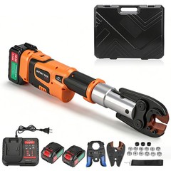 Copper Pro Press Tool Pipe Crimping Kit Press Tool Battery Kit 1/2&Prime; 3/4&Prime; 1&Prime; Jaw