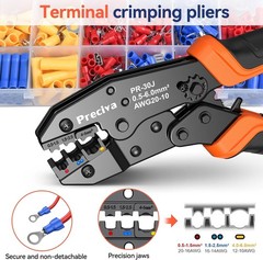 Insulated Ratcheting Crimper Tool Kit AWG20-10 with New Handle Design, 370PCS