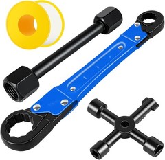 Angle Stop Wrench Kit Plumbing Tools Chrome Vanadium Steel Blue 3 Piece