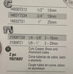 LENOX Tubing Cutter Wheels Set 2 pc 5/8 Inch Replacement CHN 1921697 (2 Packs)