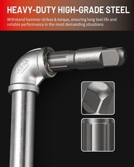 Heavy Duty Pipe Extractor Set, 6-Piece Steel Tool for Removing Damaged Pipes & F
