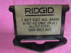 Ridgid 48480 9/16&Prime; 12 UNC Right Hand Alloy Steel 500B Bolt Dies
