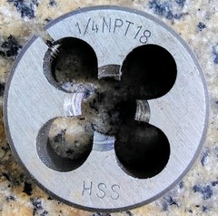 🗽 1-1/2&Prime; DIA 1/4&Prime;-14 NPT ADJUSTABLE THREADING DIE
