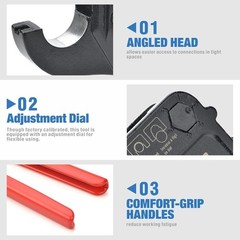 Angle PEX Crimping Tool 1/2 Inch 3/4 Inch Copper Crimp Rings Cutter Gauge Angle
