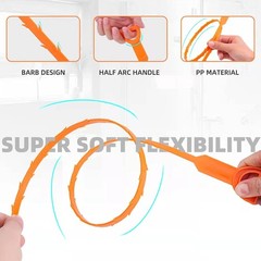 3 Pcs Drain Hair Cather 20 Inch Drain Snake Shower Drain Hair Trap Clog Remover