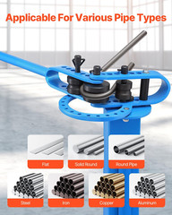 Manual Pipe Bender, Pipe Tube Bender with 14 Bending Dies, 200&deg; Heavy-Duty Tube