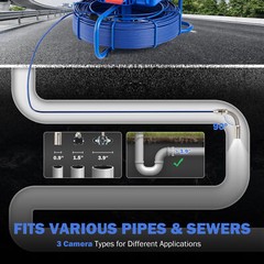 9&Prime; Self-Leveling Sewer Inspection Camera 512Hz 230ft/70m Digital Length Counter
