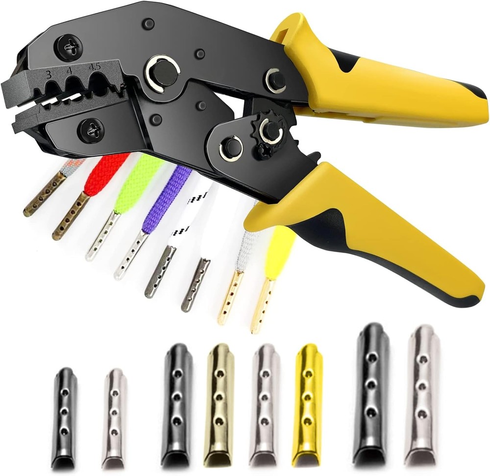 Aglet Crimping Tool Adjustable Metal Shoelace Crimper for 3/4/4.5mm Laces Shoela