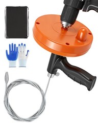 25Ft Snake Drain Hair Removal Tool Drill Powered and Manual Drain Cleaner Tool