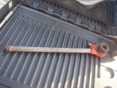Ridgid 0-R Ratchet Ratcheting Head Pipe Threader & 17&Prime; Handle w/ 1/2&Prime; Die Cutter