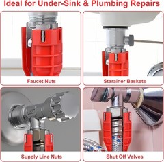 Faucet and Sink Installer（8-in-1）Multi-purpose Wrench Plumbing Tool for Toilet B