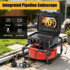 50m Sewer Pipe Inspection Camera 512hz Self-leveling Meter Counter 10&Prime; Monitor